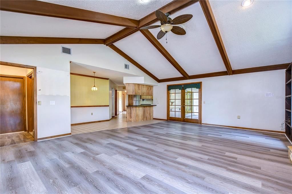 French doors leading to the sprawling lanai