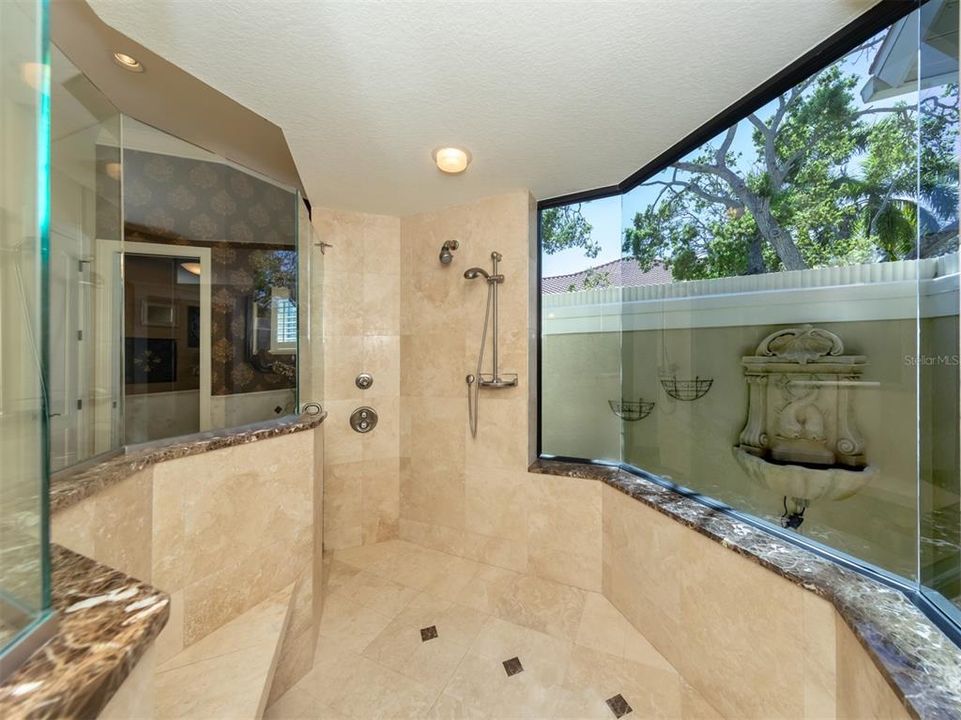 Shower with courtyard