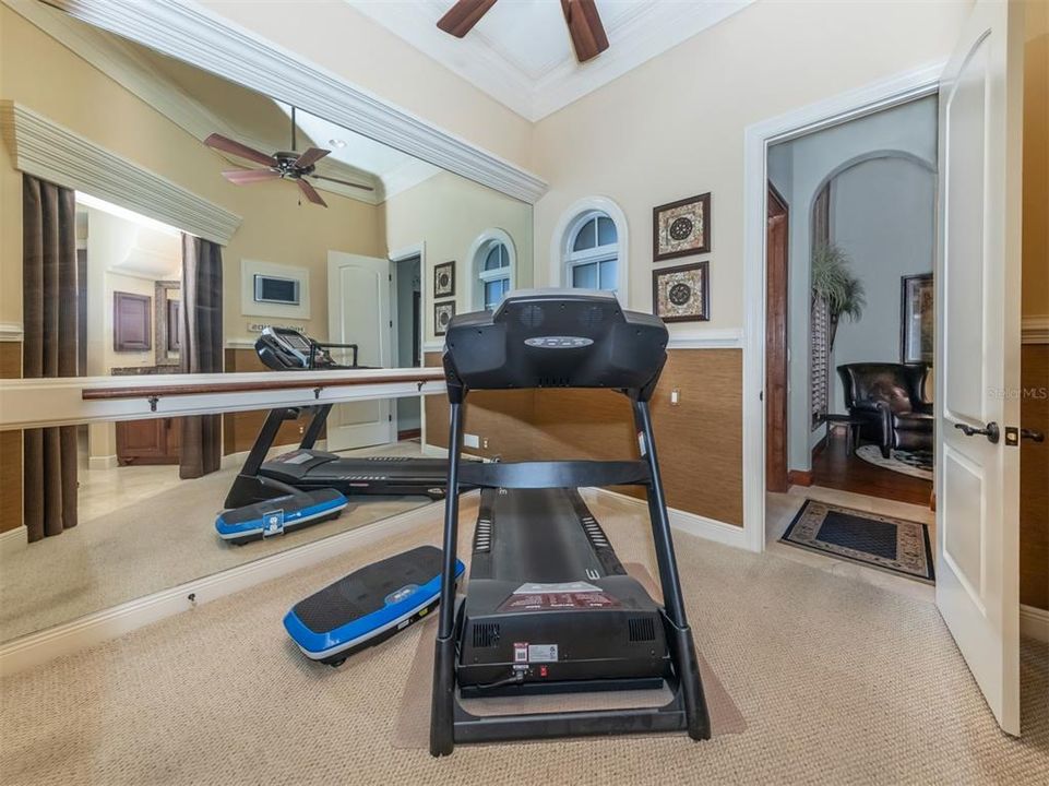 Exercise room attached to primary bath