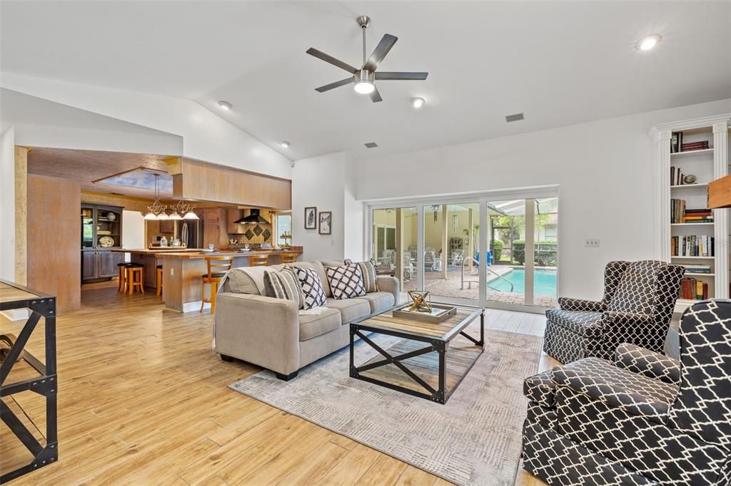 Vaulted ceilings in great room/living room