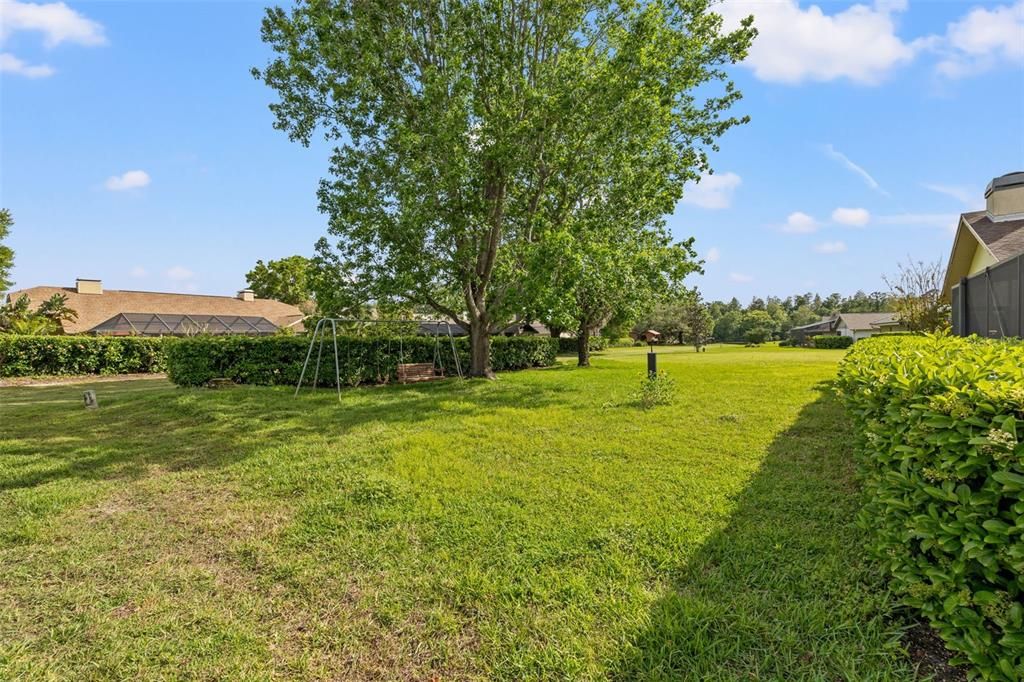 Large backyard, just shy of 1/2 acre lot