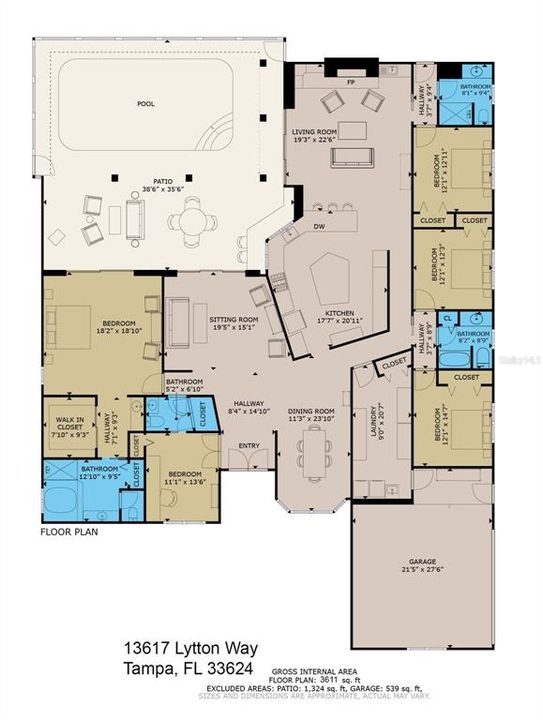 Floor plan - Rarely available 5 bedroom home in Carrollwood Village