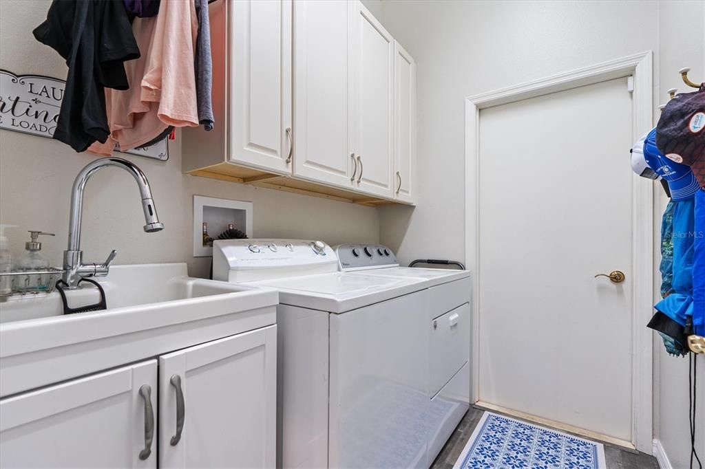 Inside laundry with sink