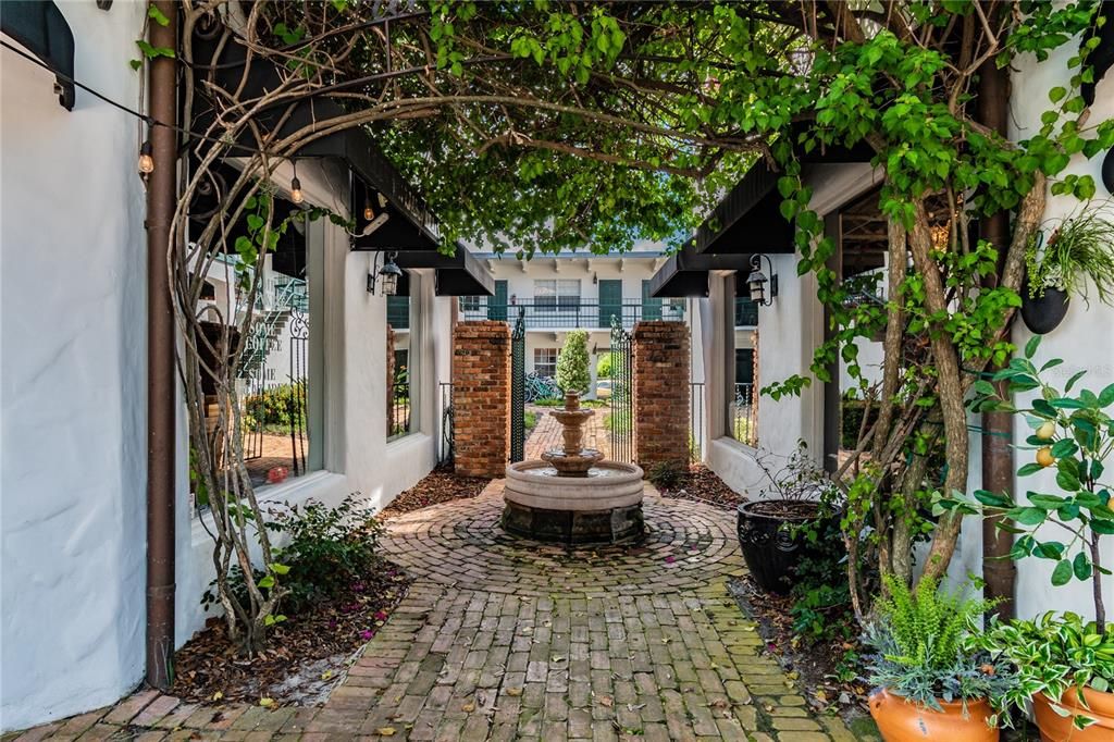 hidden courtyards are part of the charm of Winter Park