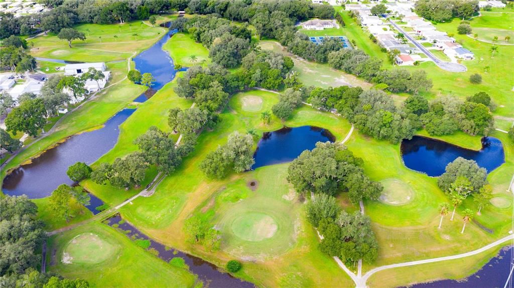 Community has three nine hole golf areas.