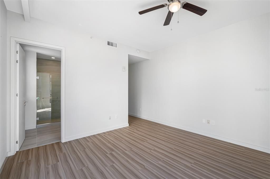 Master bedroom and bathroom