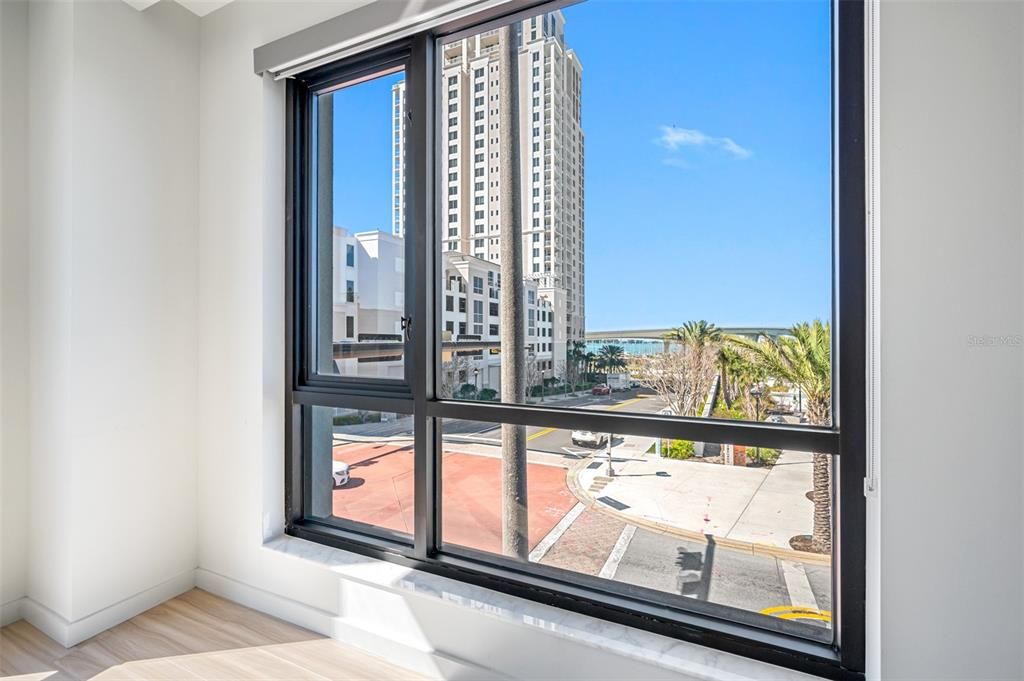 Master bedroom views of Coachman Park and the intracoastal waterways