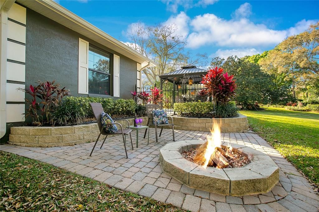 Firepit with a Paved Area