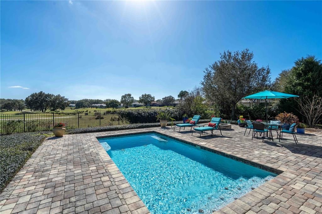 Pool overlooking the golf course and fairways