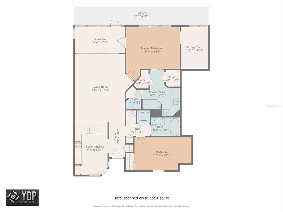 floorplan showing extra room/office off master