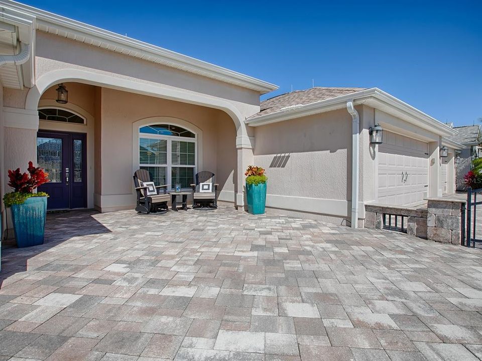 Massive, gated paver patio