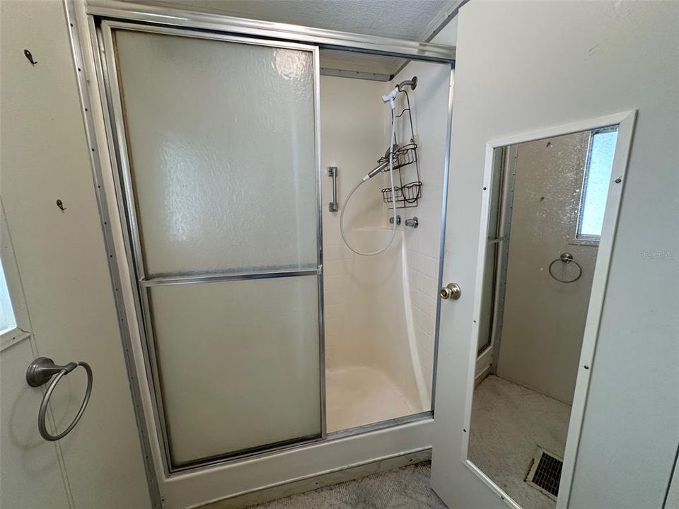 Shower in primary bathroom
