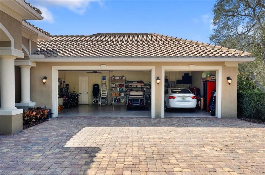 3 car side entry garage with lots of space