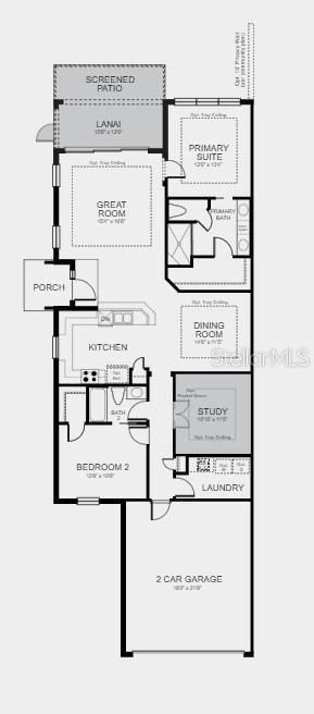 Structural options include: Tray ceilings, study, double pocket door in Study, 8' interior doors, garden fence, extended screened patio cage with pavers, whole house impact windows, and pre-plumb future laundry.