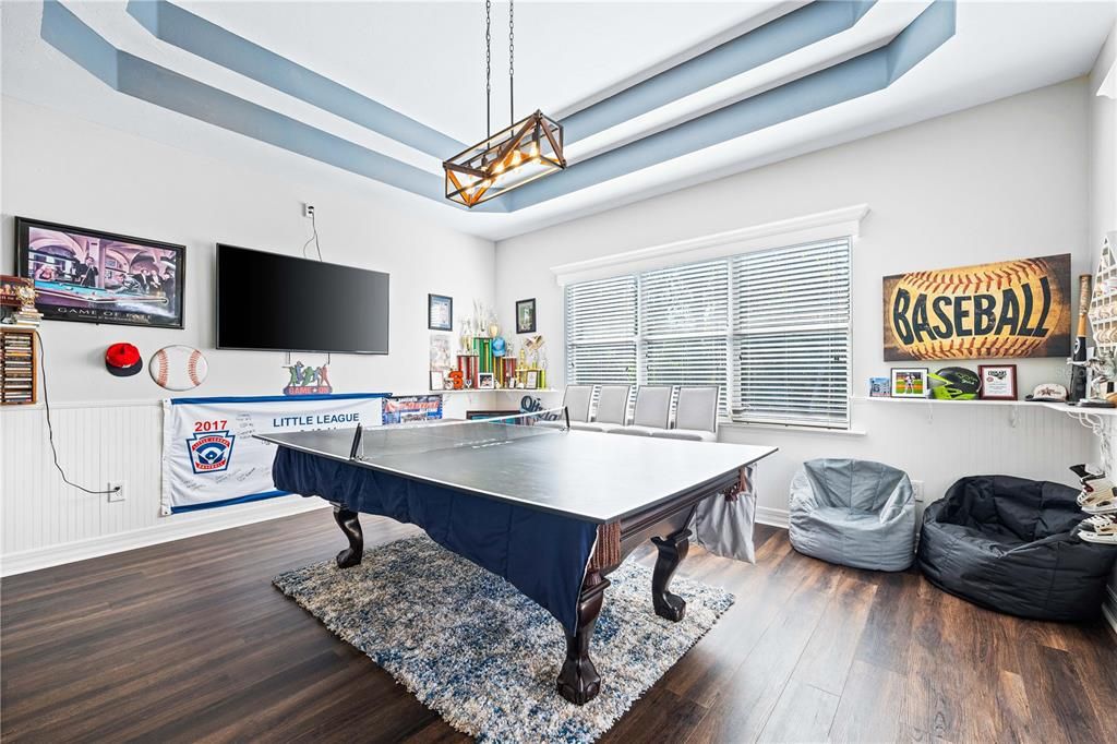 Game room with beverage center