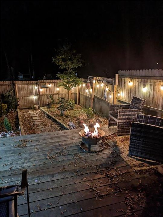 Backyard at night