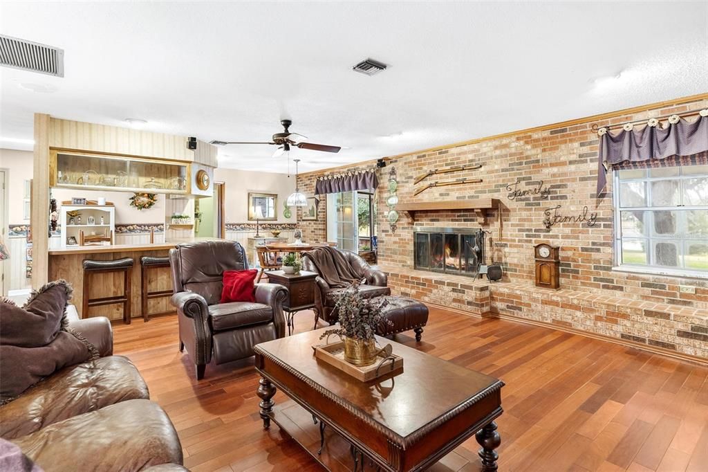 Large Great Room with Wood Burning Fireplace