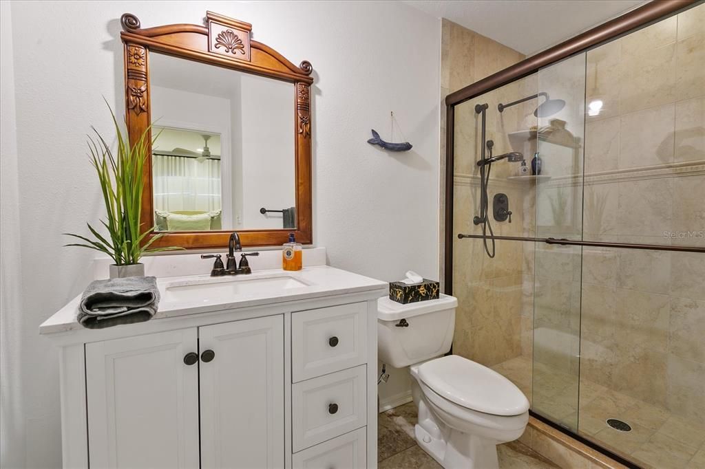 Ensuite Bathroom on lower level -perfect guest hideaway
