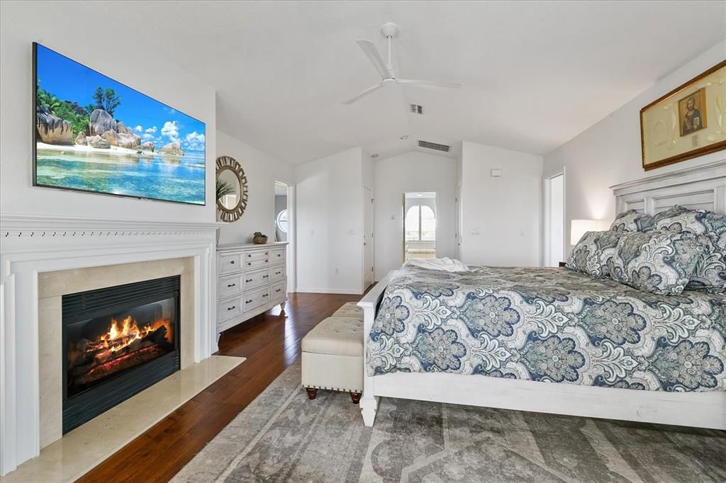 Primary Bedroom with gas burning Fireplace