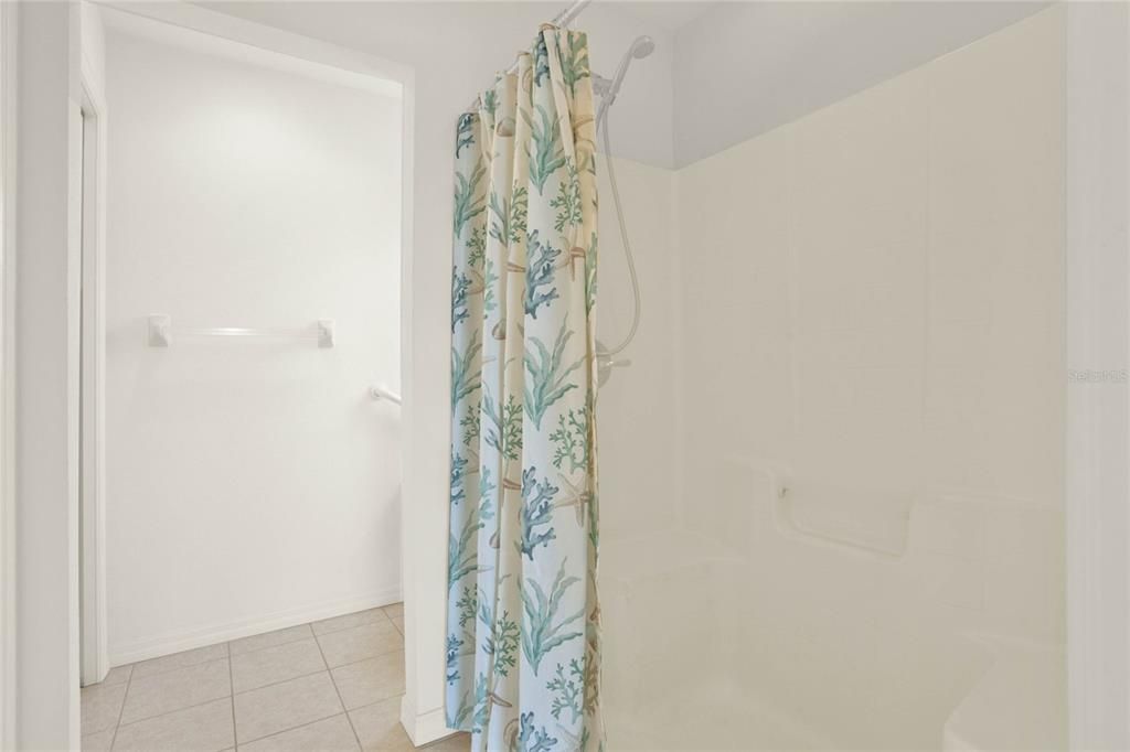Master Bath features a Shower, Water Closet and Linen Closet