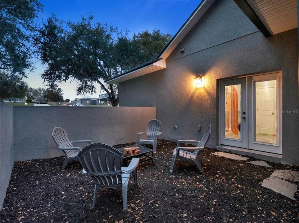 Fire pit off playroom