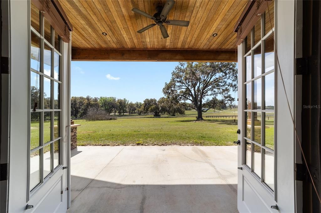 View out to the covered porch