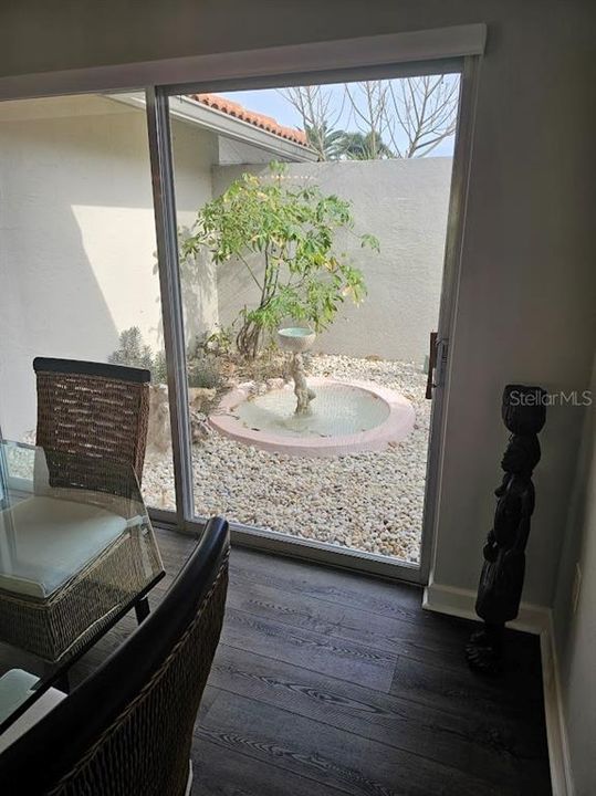 Dining Room with sliders to courtyard