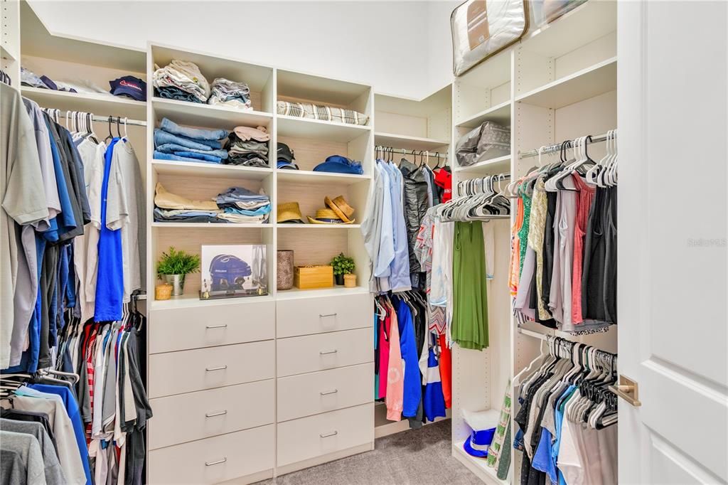 New Custom Closet Built-In Shelving and Hanging Racks. Super for keeping organized.