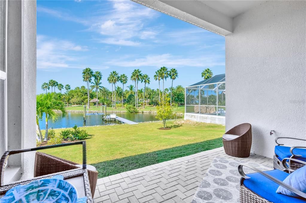 Looking out across the  Lagoon Waters to the Landing Park for Mirabay Residents.