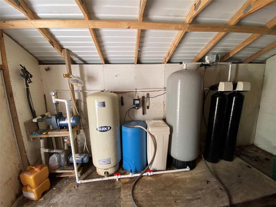 Filter system in shed