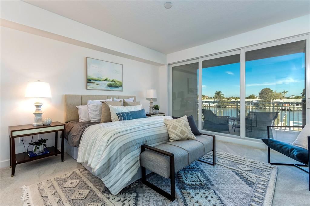 Master bedroom with balcony