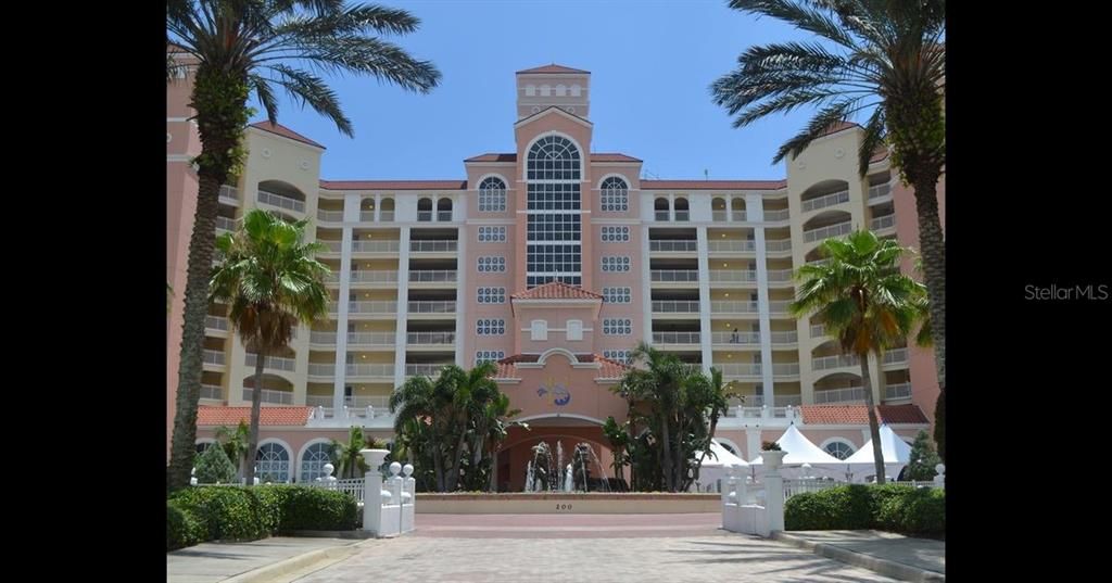 Main tower and porte cochere.