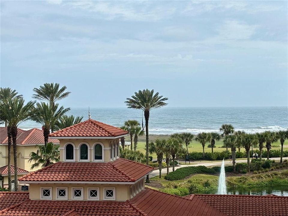 Closeup view of the ocean from the balcony.