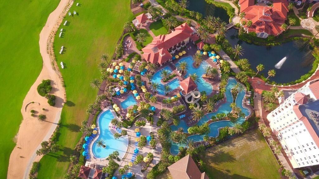 Overhead of fantasy pool area.