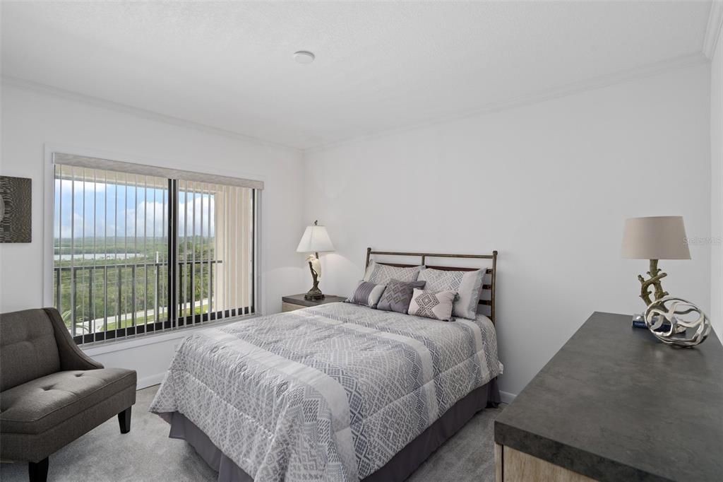 Guest bedroom with water view