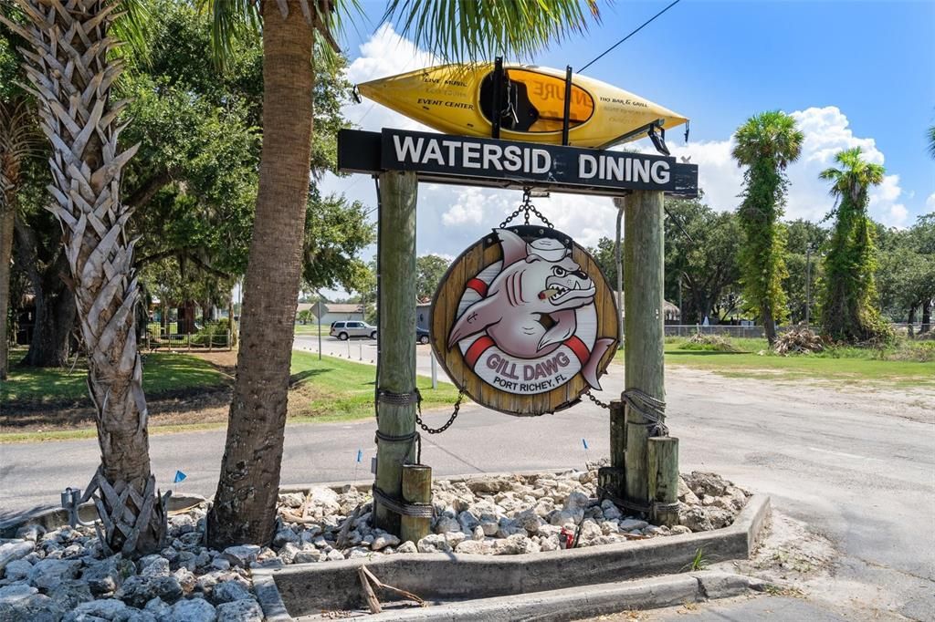 One of many waterfront restaurants nearby