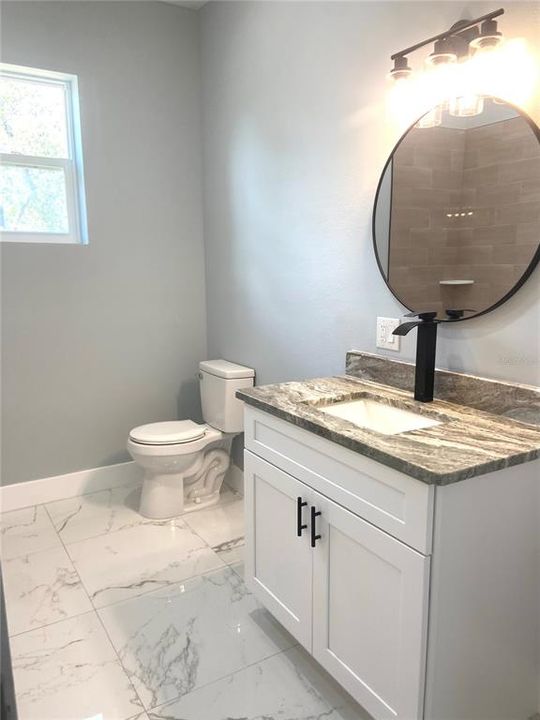 hall bath granite vanity