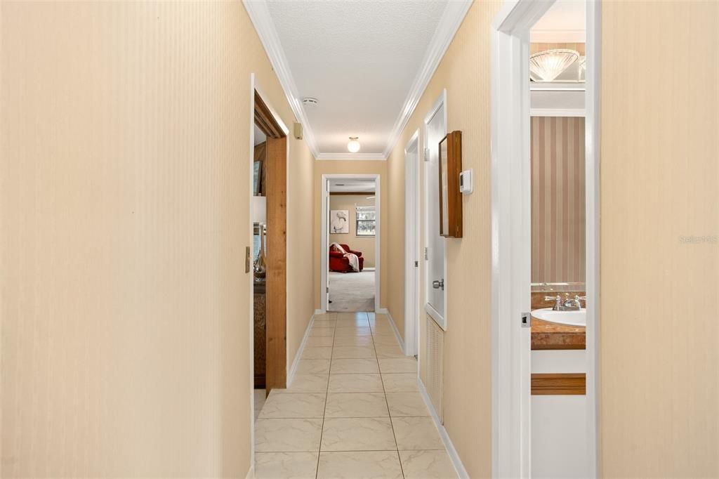 Hallway to 3 BR's and 2 full baths