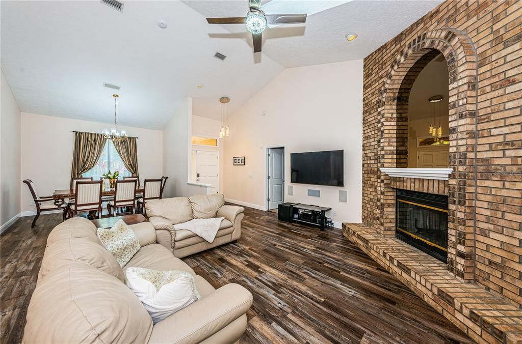 Family/Great Room with Wood Burning Fireplace