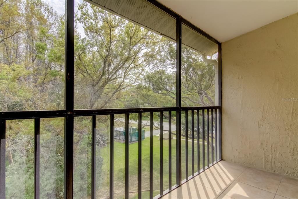 Large screened patio overlooking the preserve and wildlife
