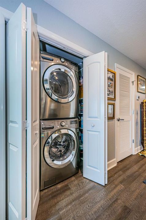Inside Utility with Full Size Washer and Dryer