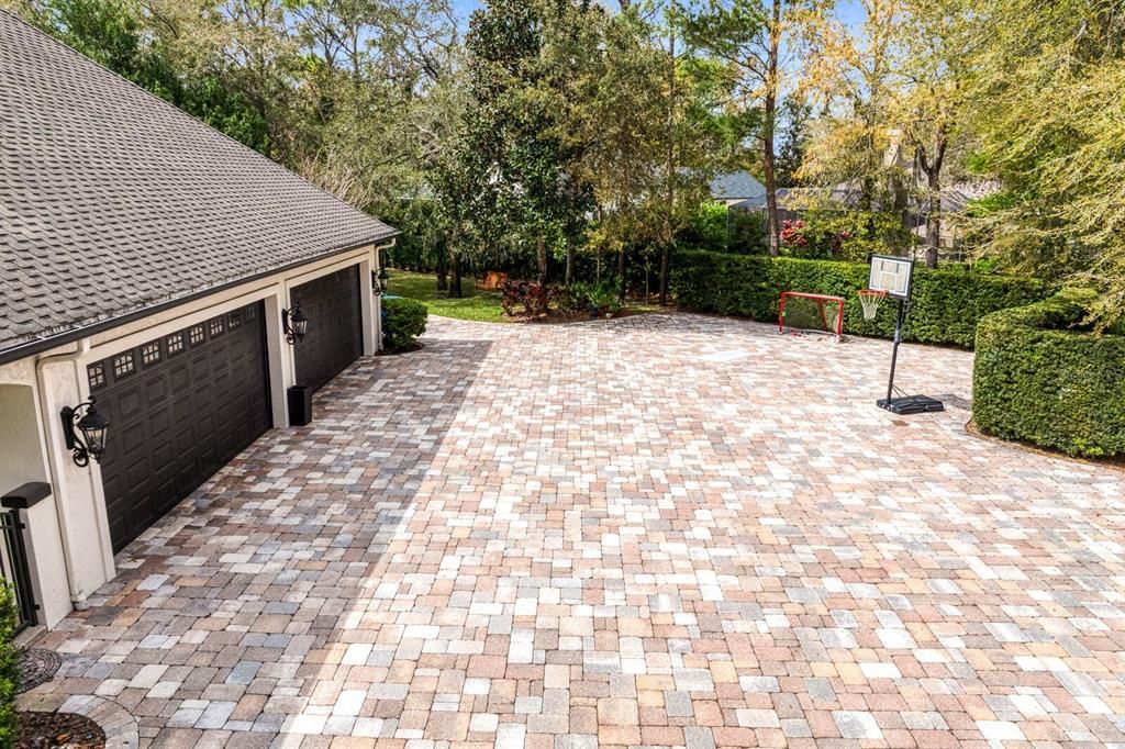 Huge paver driveway!