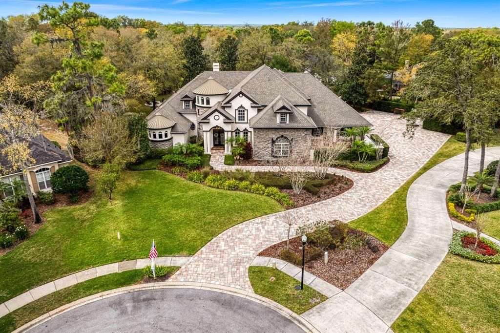 Winding brick paver driveway!