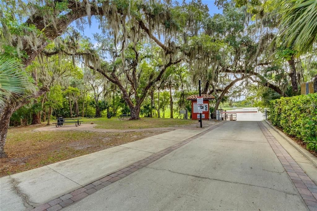 Shaded picnic area and pavilion