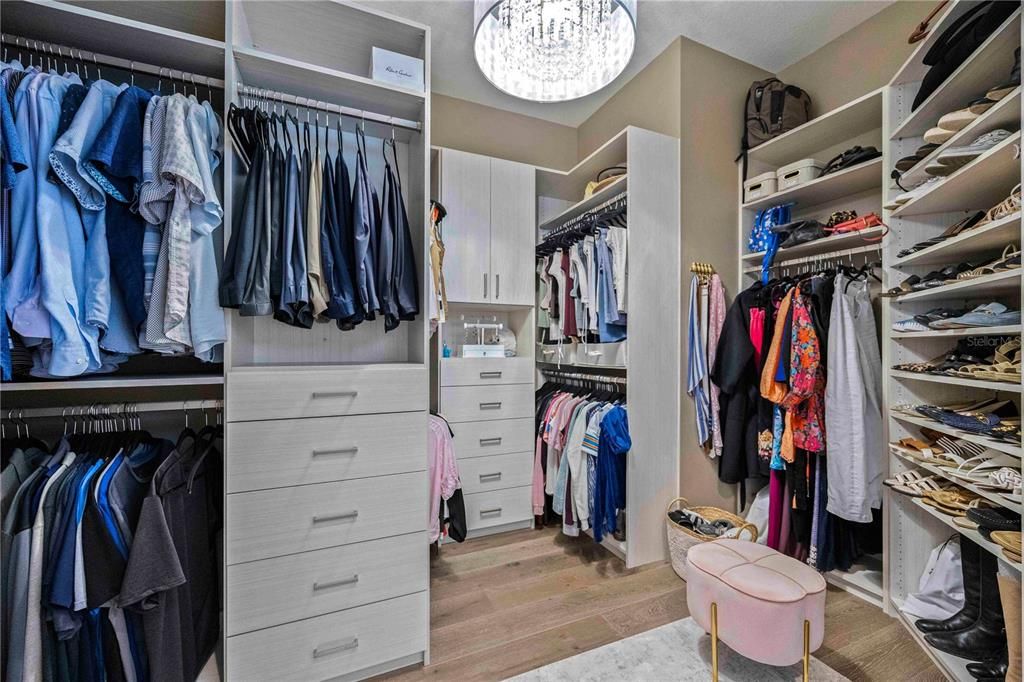 Professionally installed closet with drawers