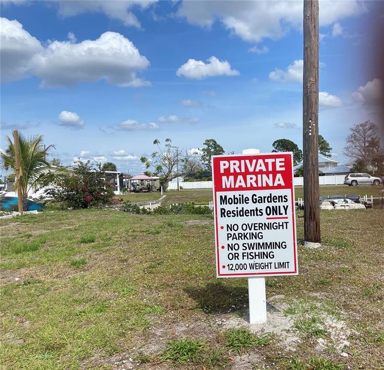 Private Marina area by boat ramp