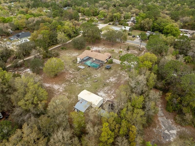 Birdseye view of the 3 acre lot property