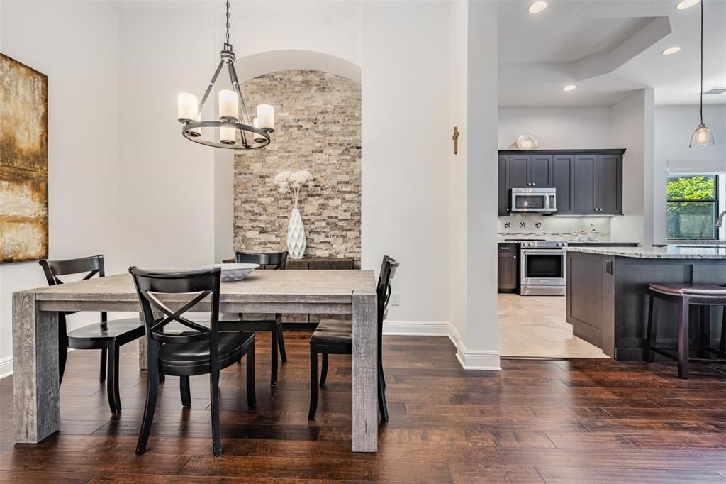 Dining area adjoins kitchen and great room