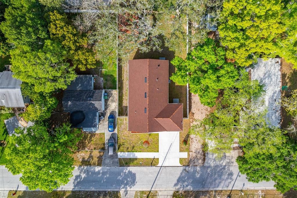 Aerial- house/property angle from roof