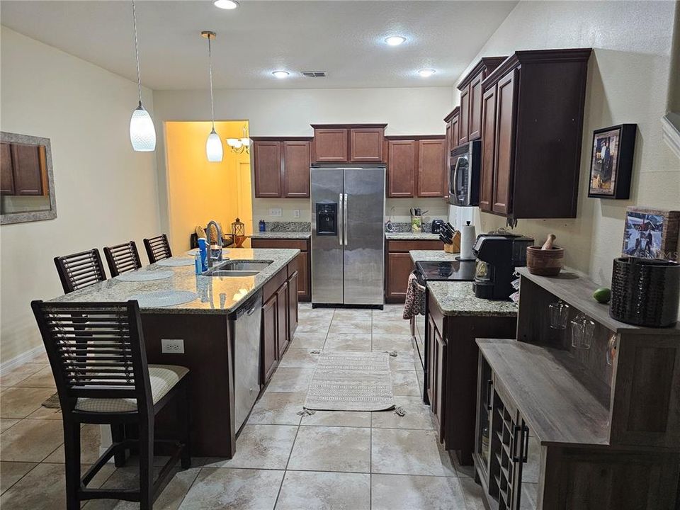 Kitchen with Granite Counter tops and center island